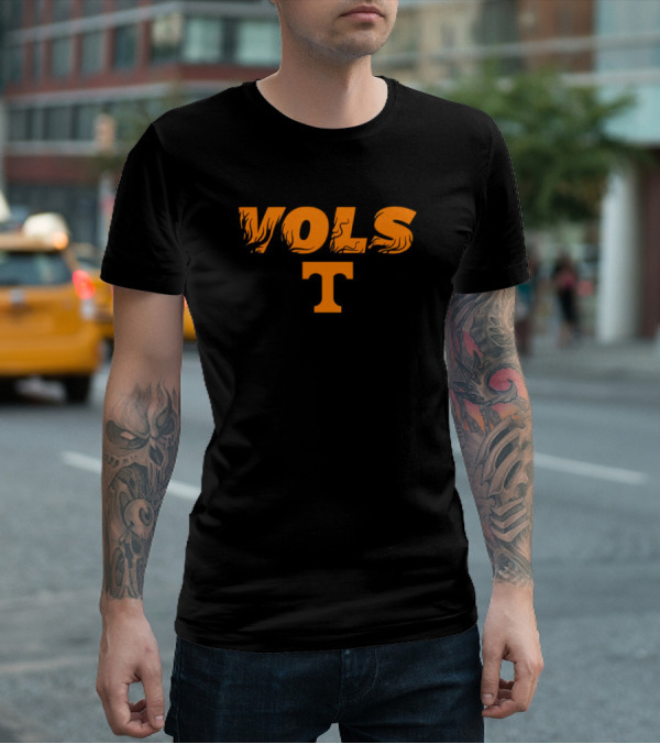 Tennessee Vols Flame Text Dark Mode T T-Shirt