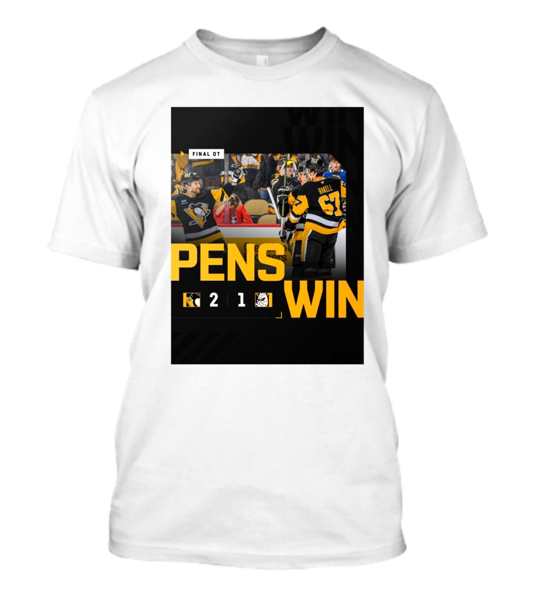 Final OT Pens Win 2-1 Pittsburgh Penguins Sidney Crosby Scores Against Anaheim Ducks T-Shirt