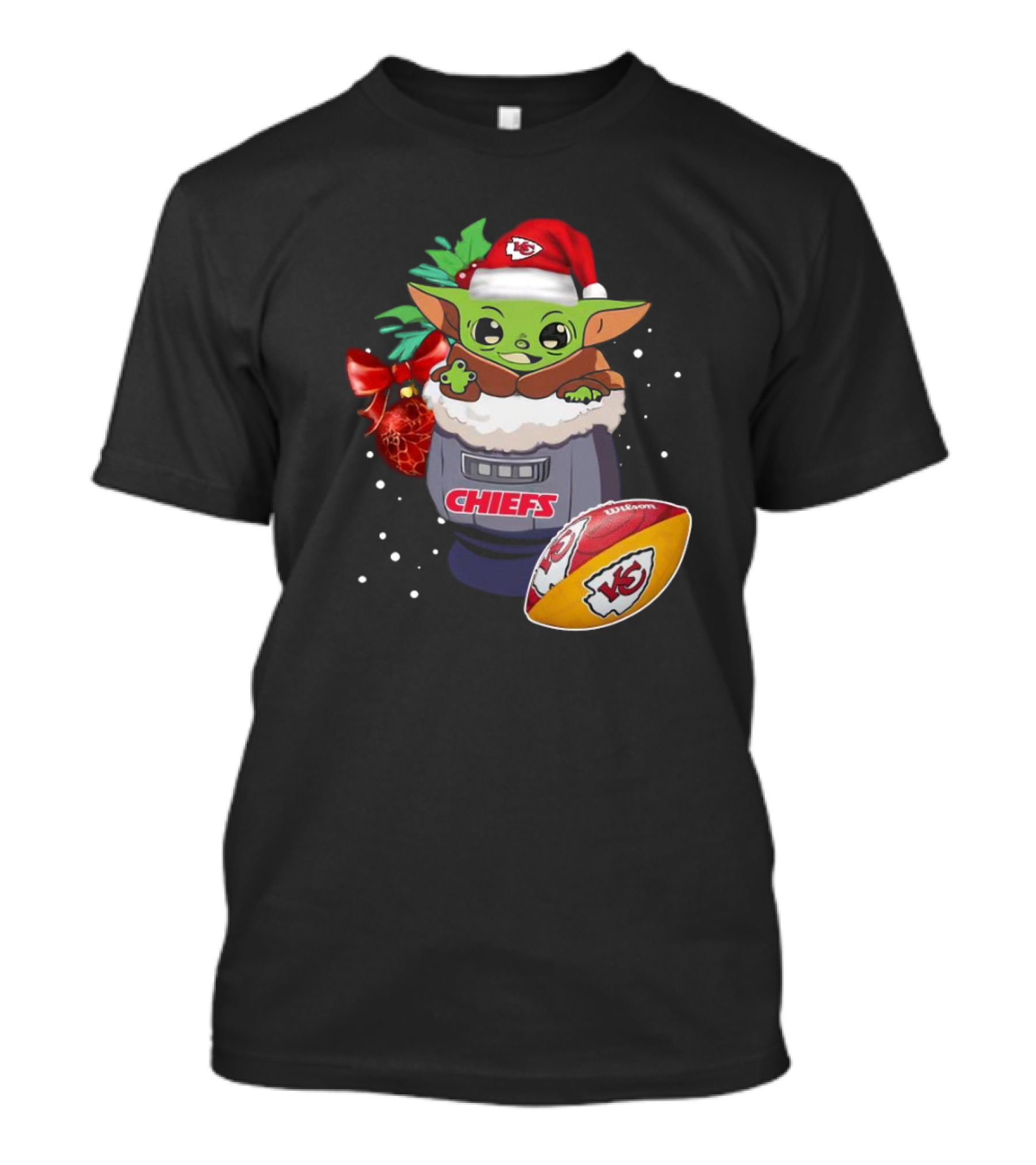 Baby Yoda Kansas City Chiefs Christmas 2024 Star Wars Football T-Shirt