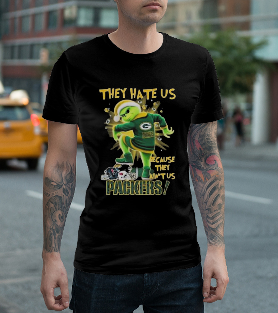 Green Bay Packers NFL The Grinch They Hate Us Because They Ain’t Us Packers T-Shirt