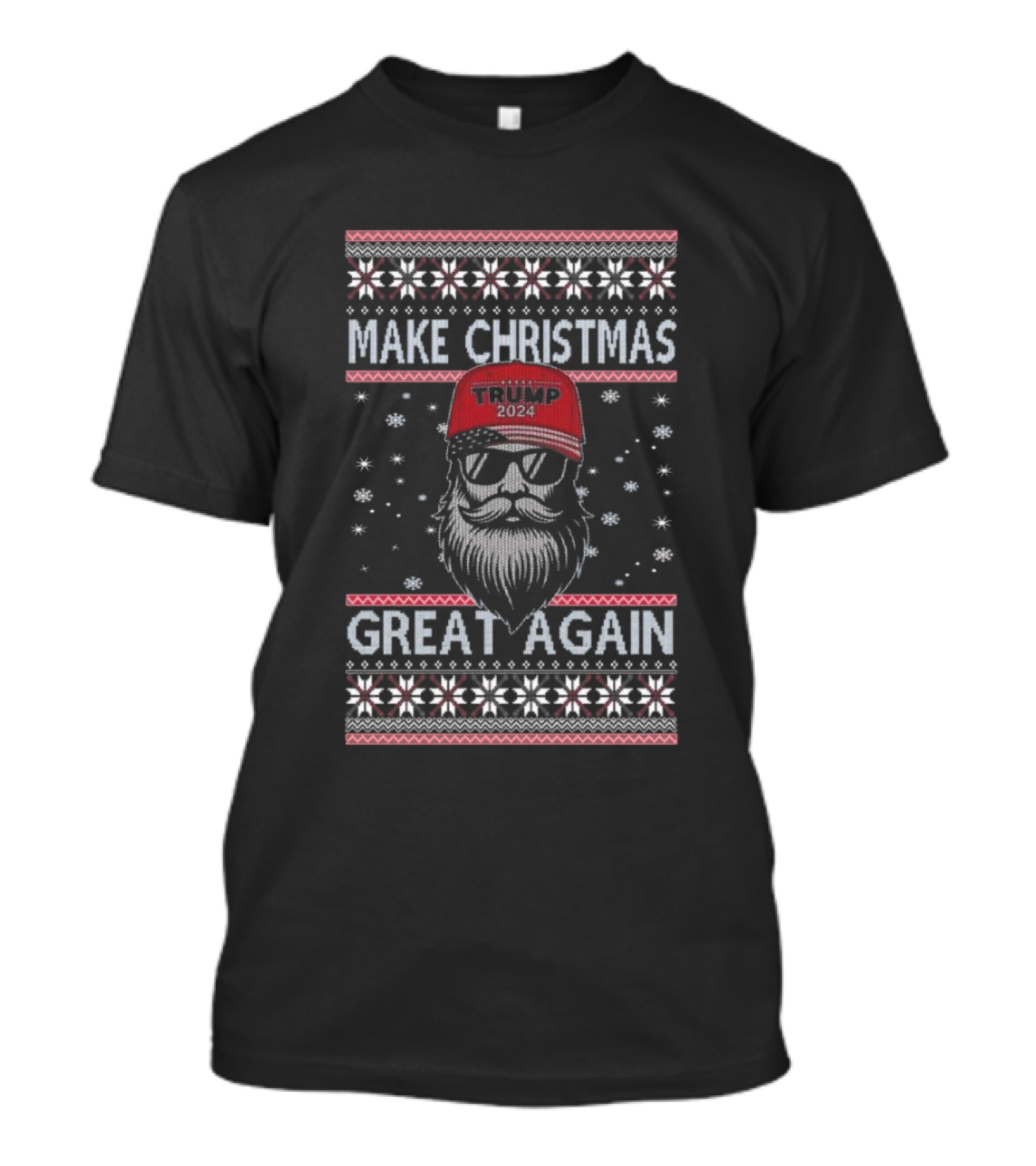 Make Christmas Great Again Trump 2024 Santa Claus Christmas Ugly T-Shirt