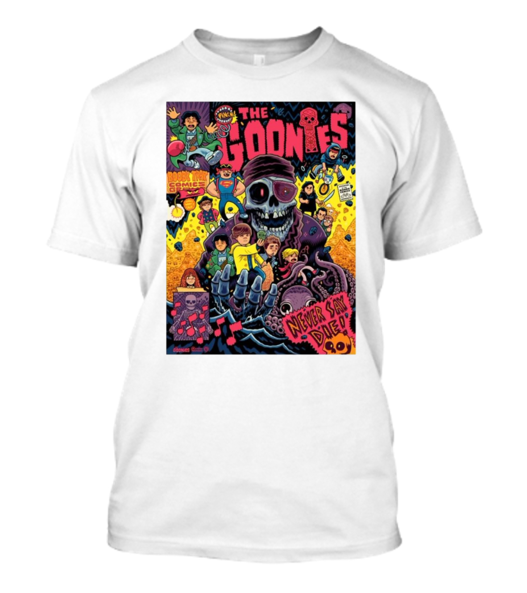 The Goonies Booby Trap Comics Never Say Die Adventure Comic Cover T-Shirt