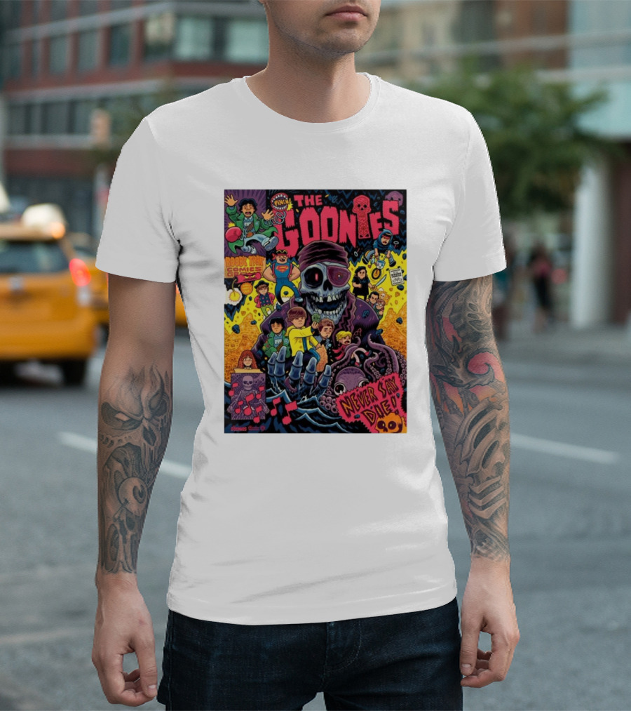 The Goonies Booby Trap Comics Never Say Die Adventure Comic Cover T-Shirt