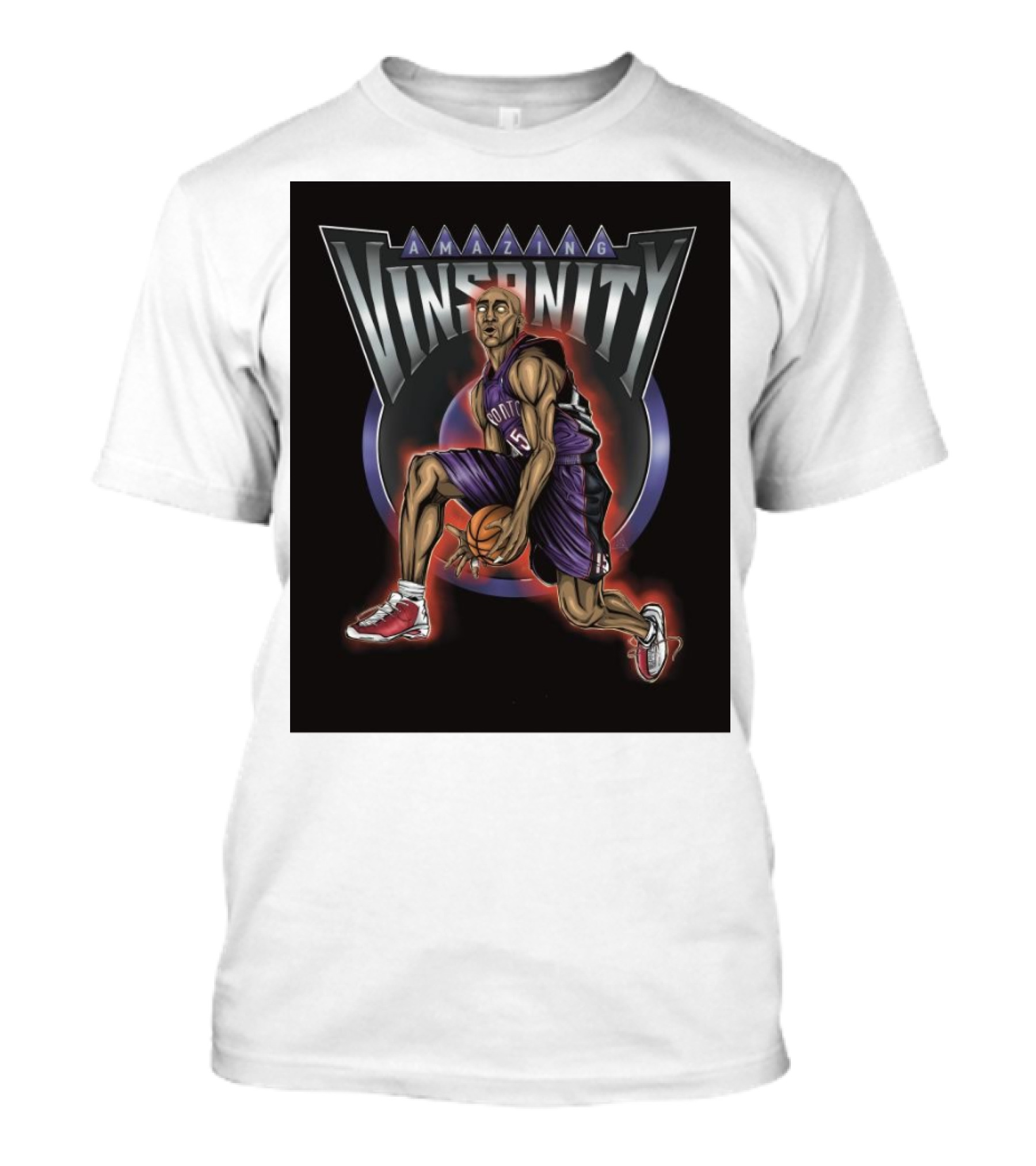 Amazing Vinsanity Toronto Raptors Half Man Half Amazing Air Canada T-Shirt