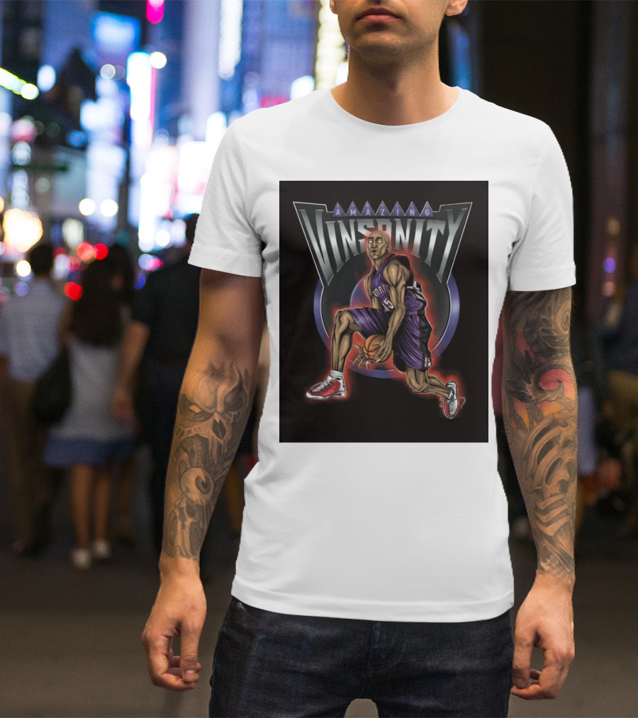 Amazing Vinsanity Toronto Raptors Half Man Half Amazing Air Canada T-Shirt