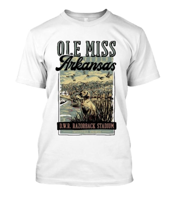 Ole Miss Versus Arkansas D.W.R. Razorback Stadium Fayetteville Game Day T-Shirt
