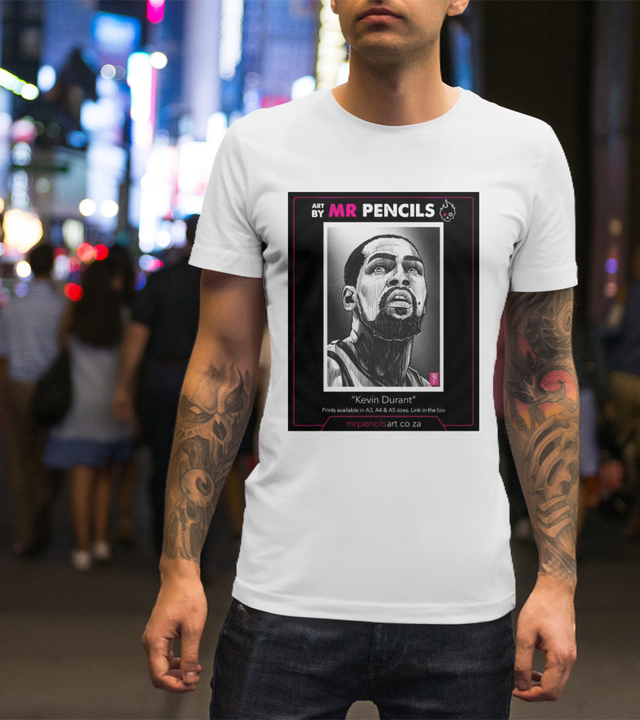 Kevin Durant By Mr Pencils Phoenix Suns NBA T-Shirt