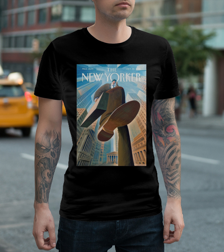 The New Yorker Oct 28 2024 Eric Drooker Crushing Wealth Cityscape Perspective T-Shirt