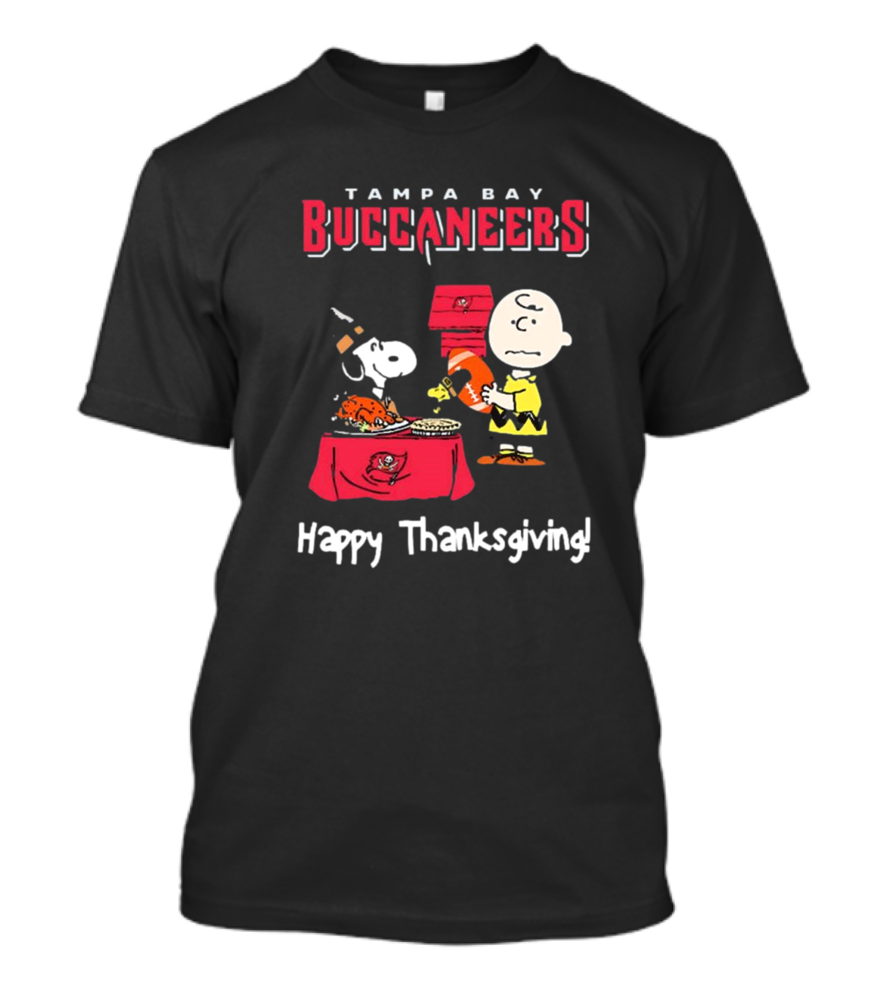 Tampa Bay Buccaneers Peanuts Happy Thanksgiving Football T-Shirt