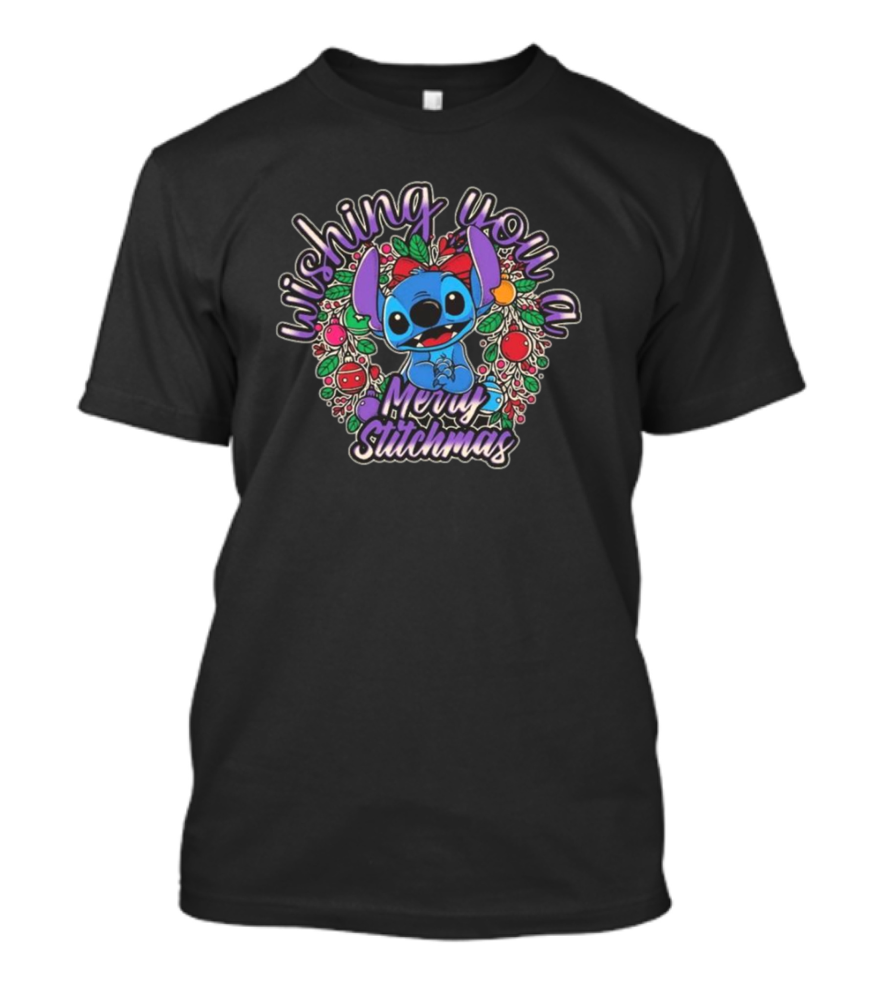 Wishing You A Merry Stitchmas Stitch Holiday Wreath T-Shirt