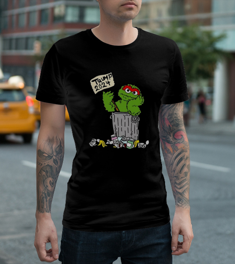 Trump 2024 Oscar Parody Trash Can T-Shirt