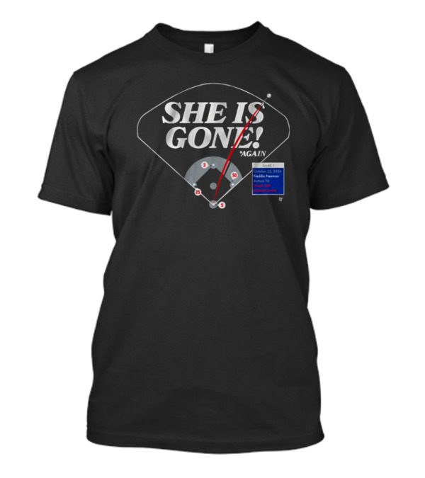 Freddie Freeman Los Angeles Dodgers She Is Gone Again Home Run Chart October T-Shirt