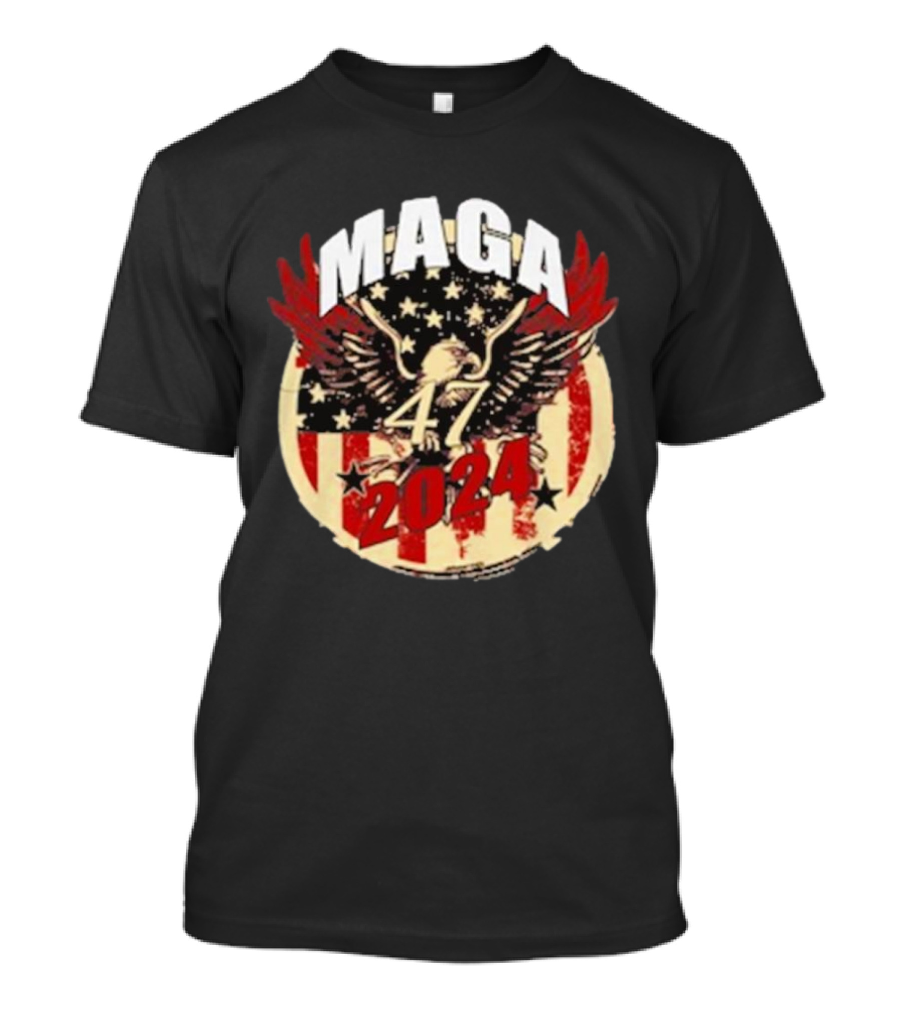 MAGA 47 2024 American Flag Eagle Stars T-Shirt