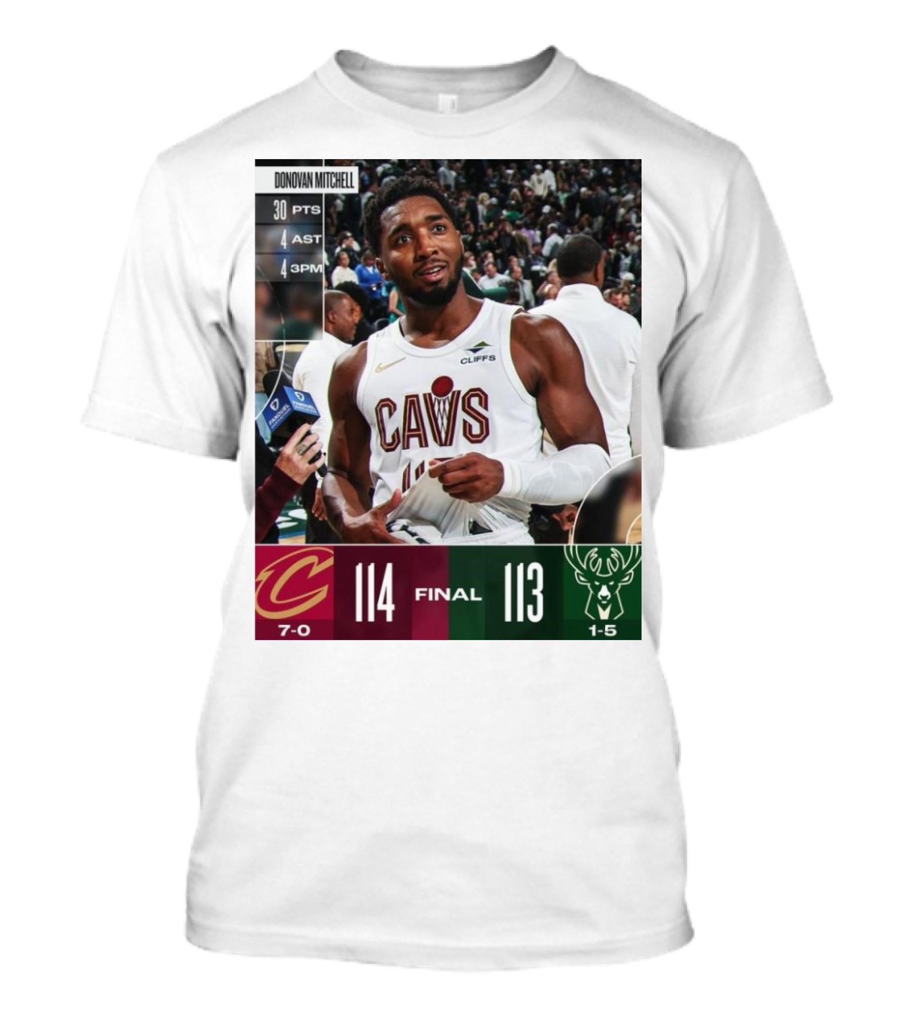 Donovan Mitchell 30 PTS Game-Winner Cleveland Cavaliers 114-113 Milwaukee Bucks T-Shirt