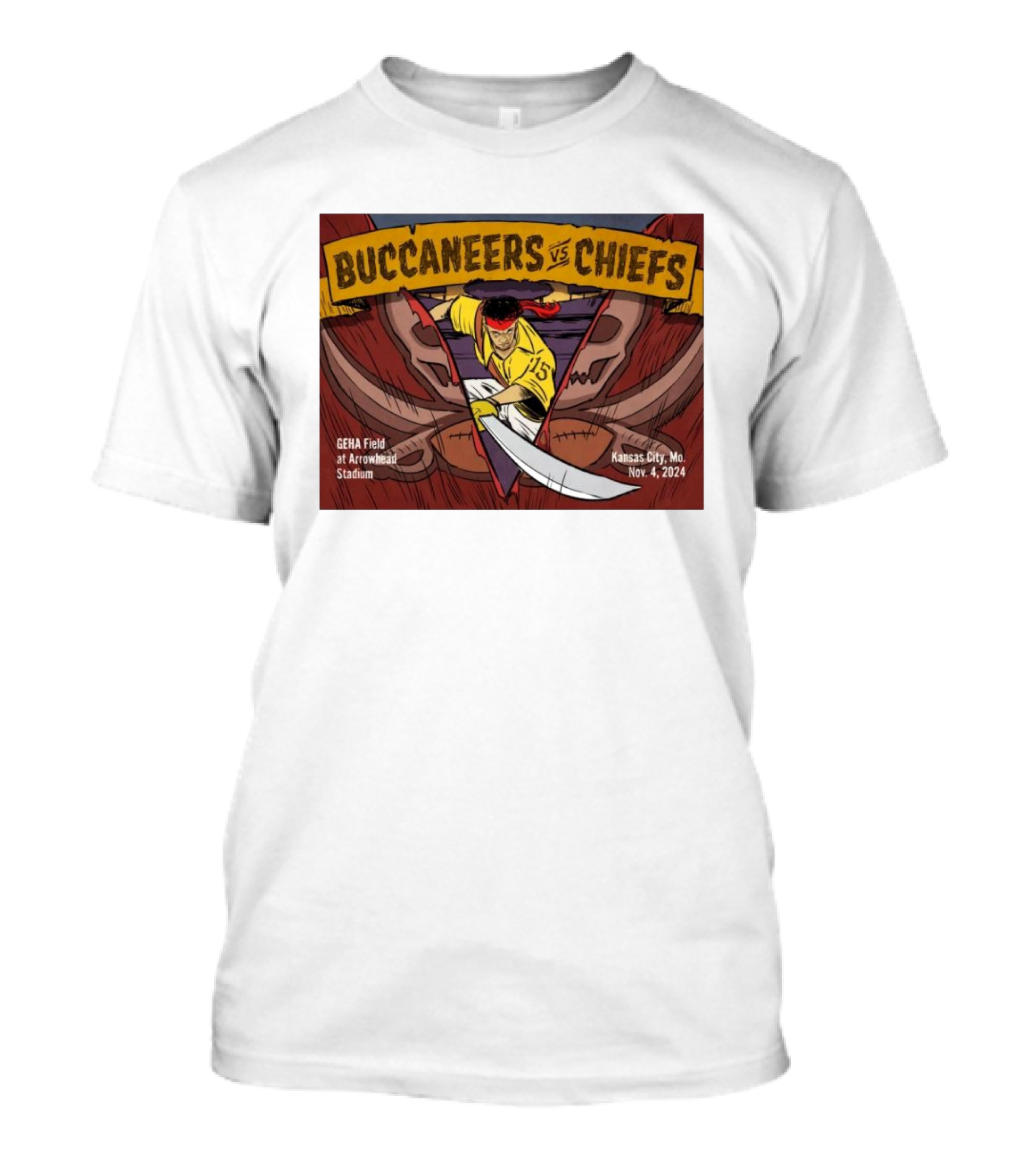 Buccaneers Vs. Chiefs GEHA Field At Arrowhead Stadium Kansas City Nov. 4, T-Shirt