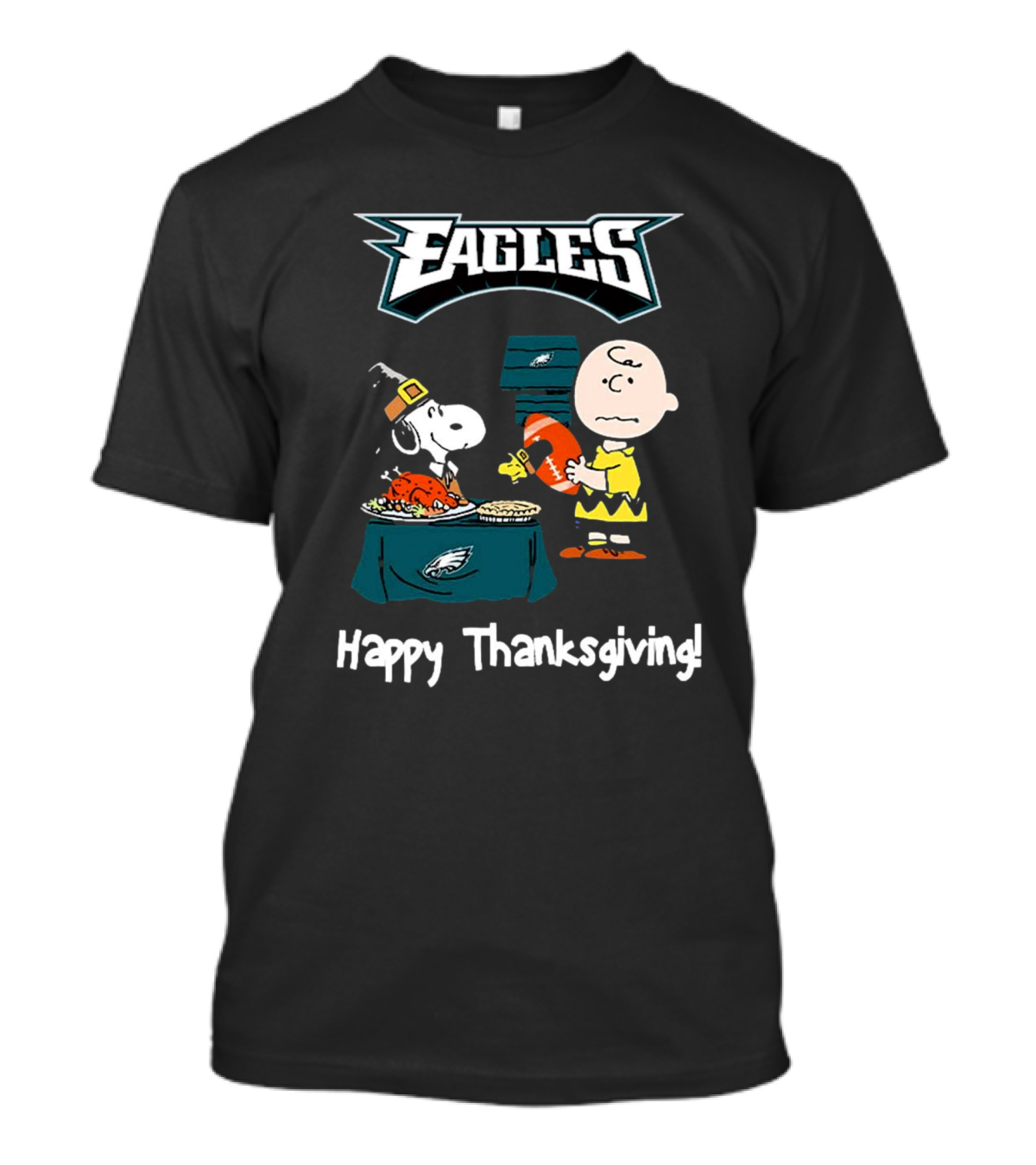 Peanuts Philadelphia Eagles Happy Thanksgiving 2024 NFL Football Snoopy Charlie Brown T-Shirt