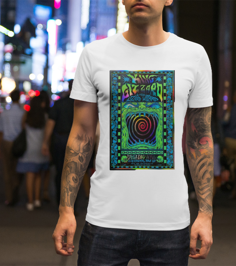 King Gizzard And The Lizard Wizard Silver Cord In Full Experimental Rage Set Nov 6 2024 The Regency Ballroom San Francisco CA T-Shirt
