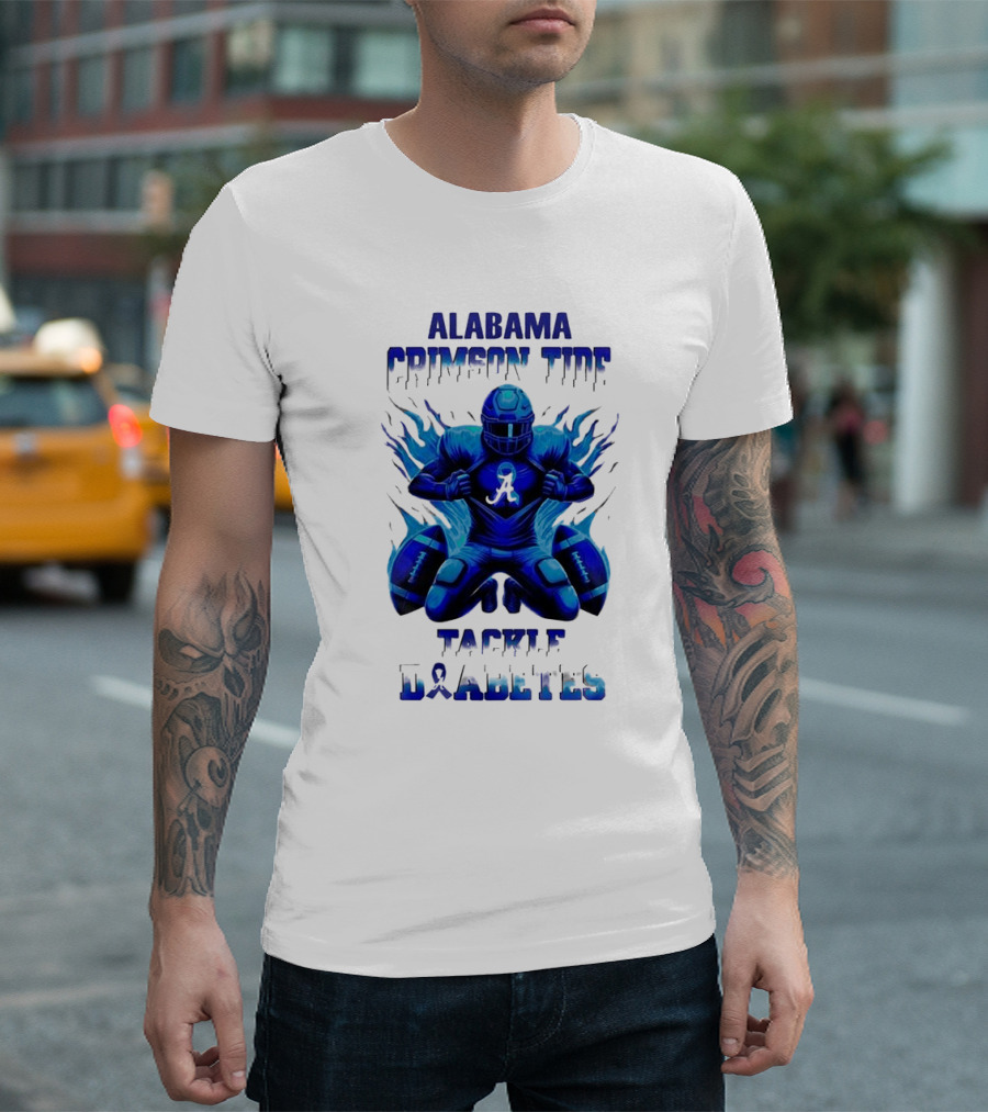 Alabama Crimson Tide Football Tackle Diabetes Awareness Month November T-Shirt