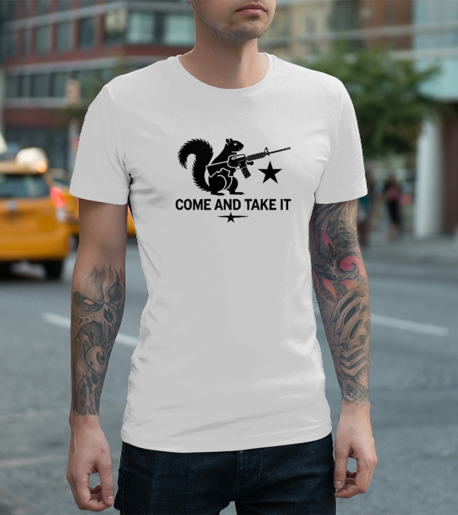 Peanut The Squirrel Holding Rifle Come And Take It Iconic Star T-Shirt