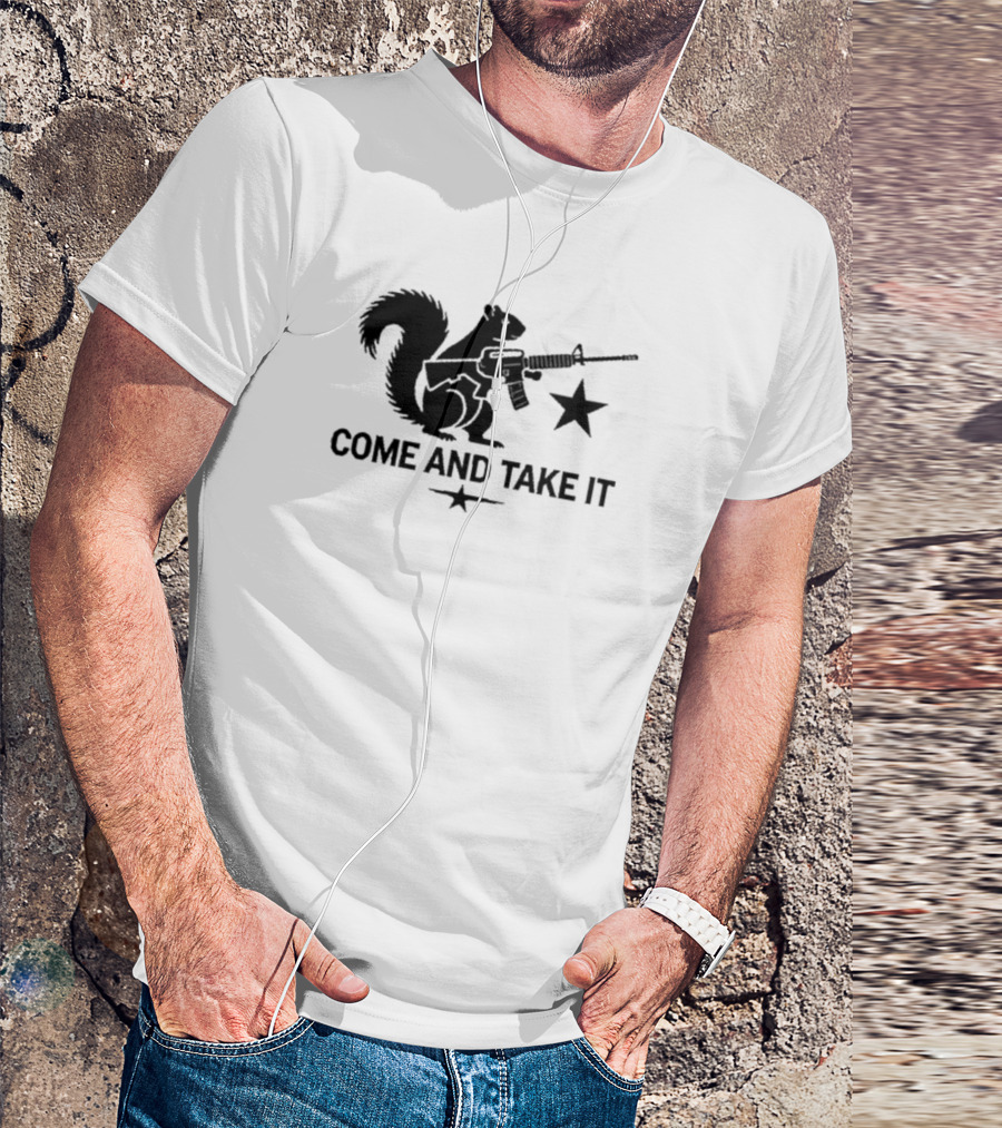 Peanut The Squirrel Holding Rifle Come And Take It Iconic Star T-Shirt