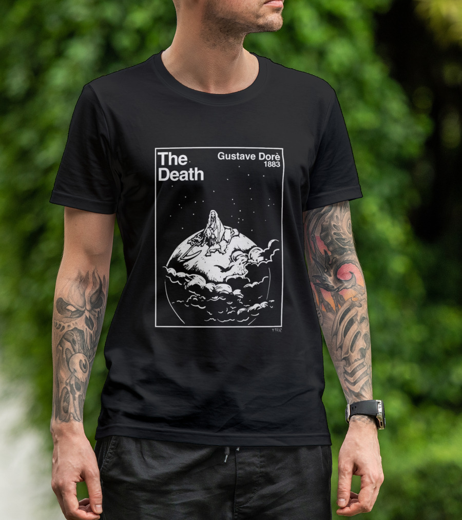 The Death Gustave Dorè 1883 Celestial Vision With Cloaked Figure On Planet T-Shirt
