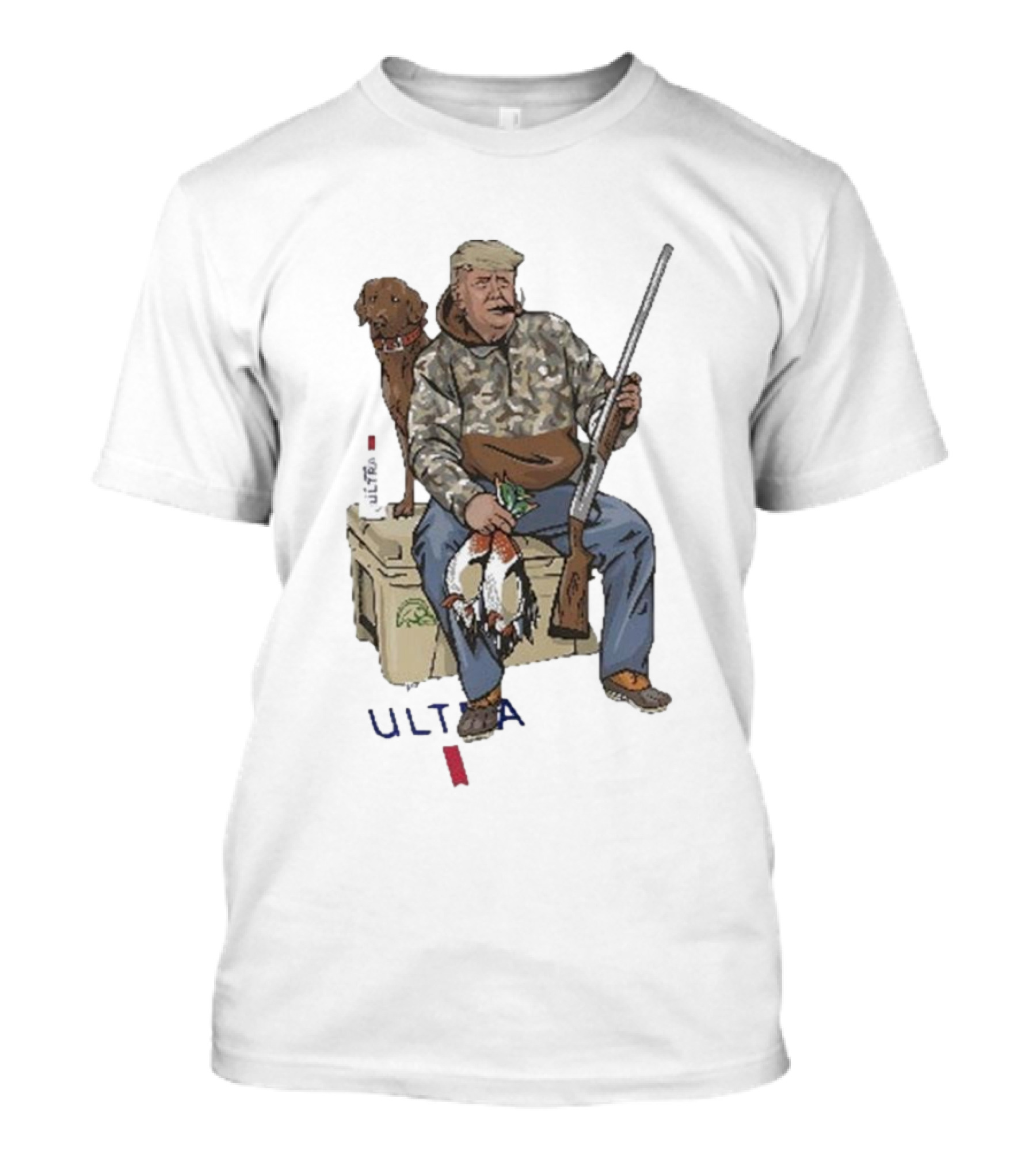 Trump Hunter On Cooler With Ultra Beer And Dog T-Shirt
