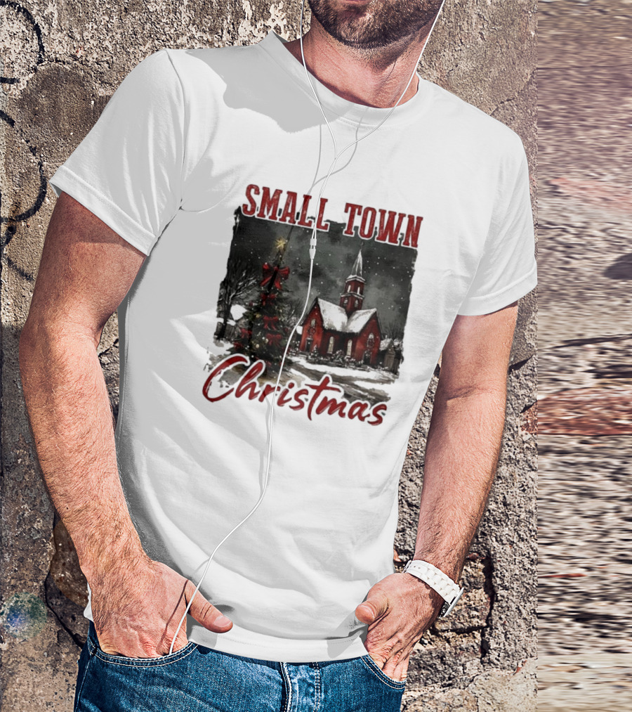Small Town Christmas Vintage Retro T-Shirt
