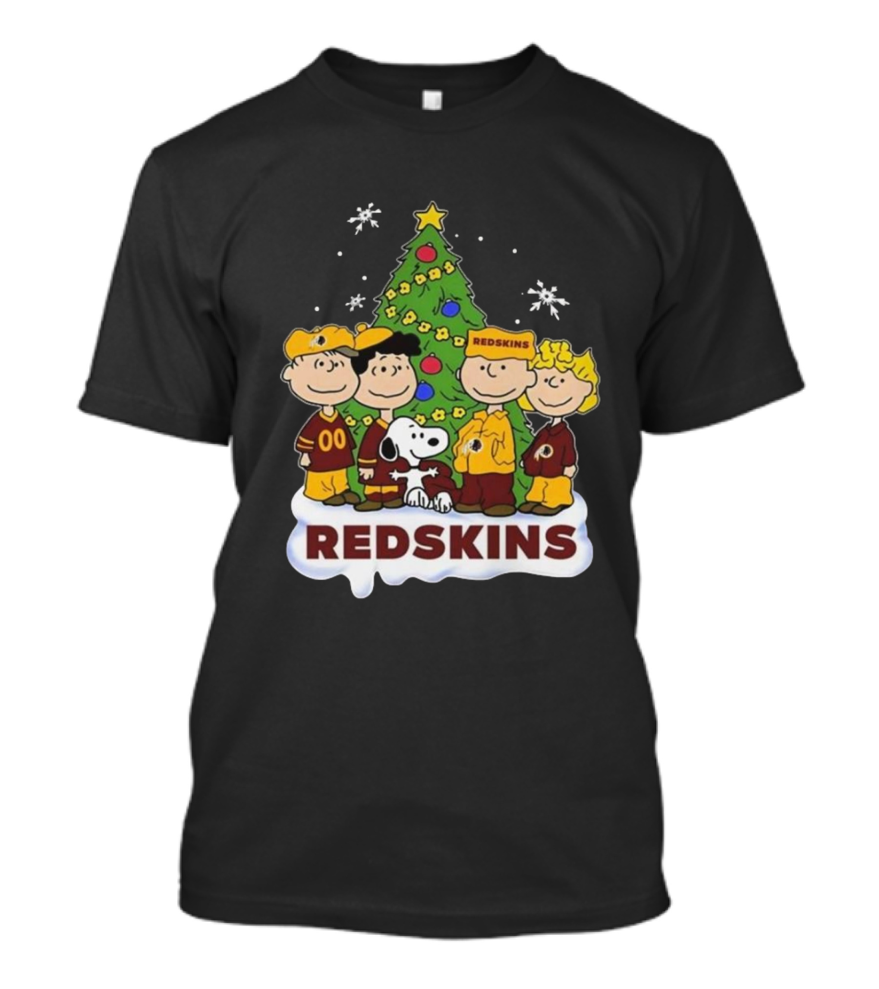 Redskins Celebrating Christmas 2024 With Snoopy And Peanuts Characters T-Shirt