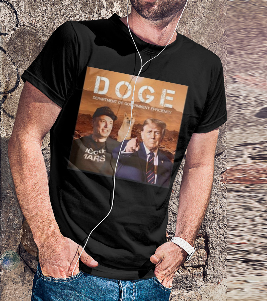 Donald Trump Elon Musk Doge Department Of Government Efficiency Mars T-Shirt