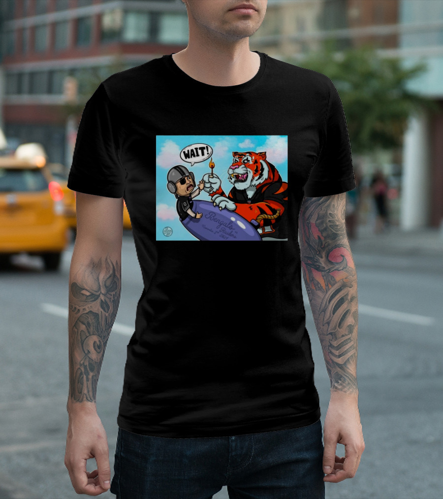 WAIT NFL Cincinnati Bengals Vs Las Vegas Raiders November 3rd 2024 Tiger And Bomb T-Shirt