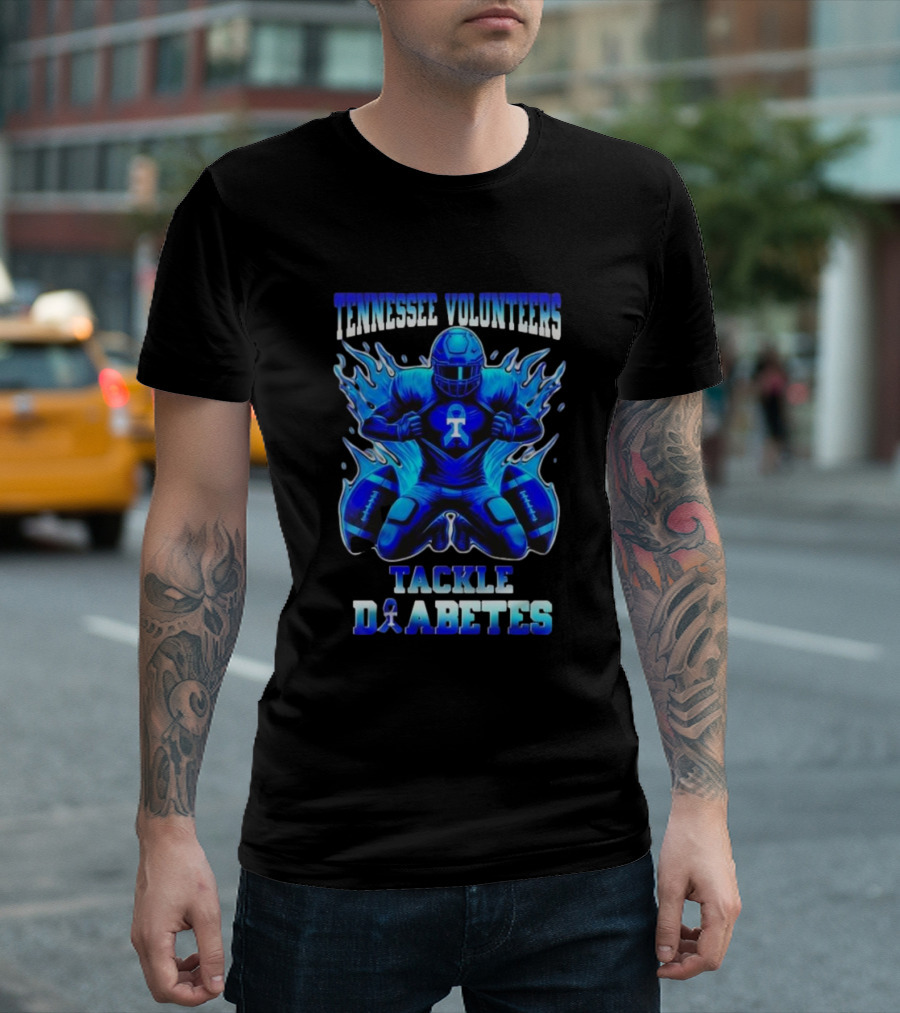 Tennessee Volunteers Tackle Diabetes Awareness November 2024 Football T-Shirt