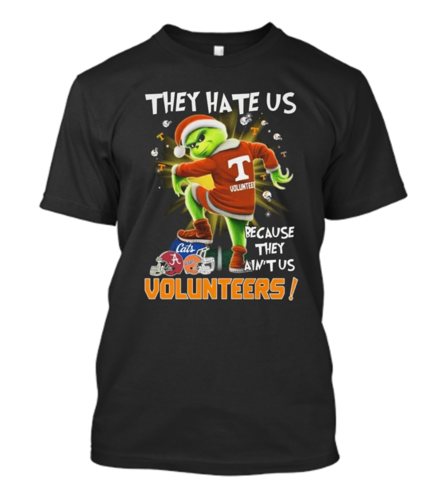 The Grinch Tennessee Volunteers They Hate Us Because They Ain't Us Christmas 2024 Football Rivalry T-Shirt