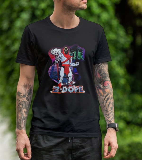 Shaggy 2 Dope Skeletor Mashup With Vintage Castle Background T-Shirt