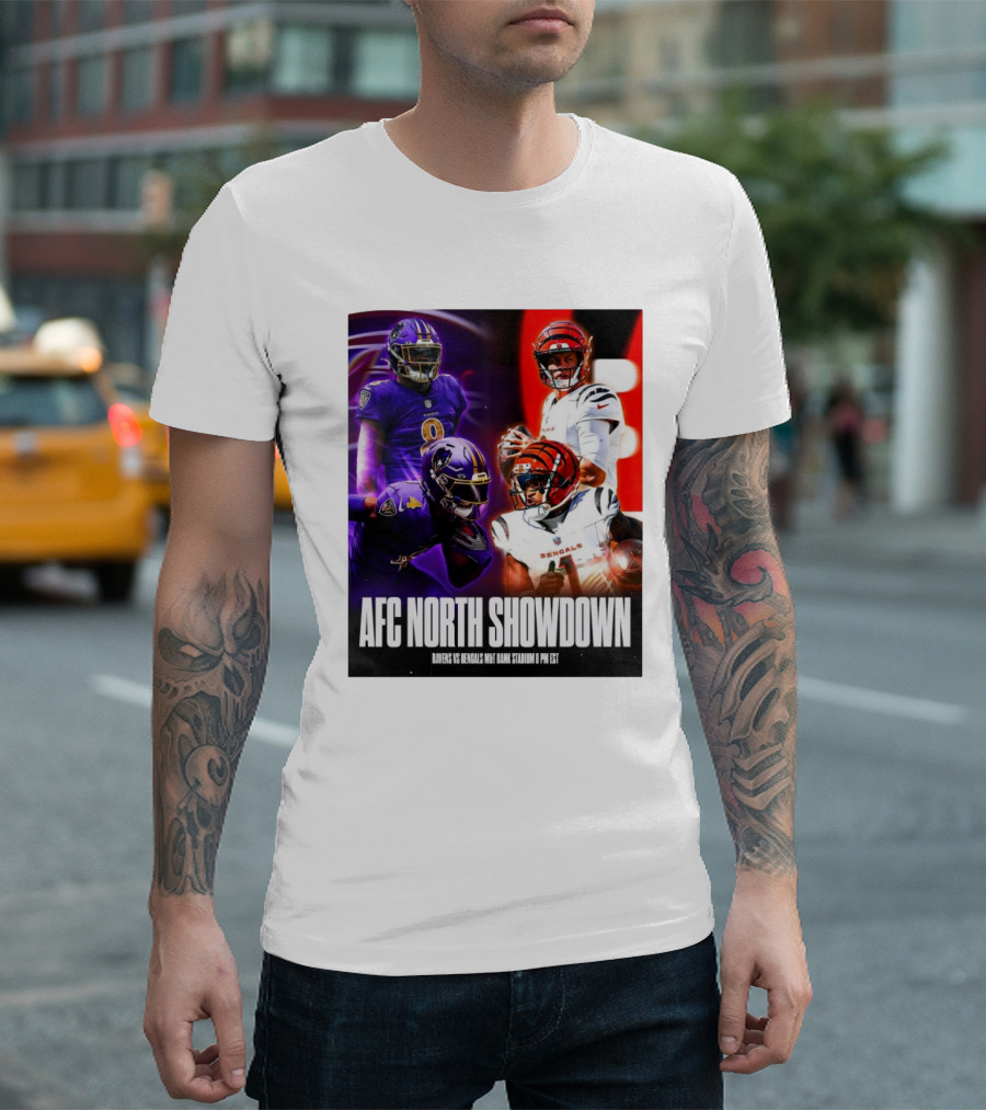 AFC North Showdown Ravens Vs Bengals M&T Bank Stadium 8 PM EST T-Shirt