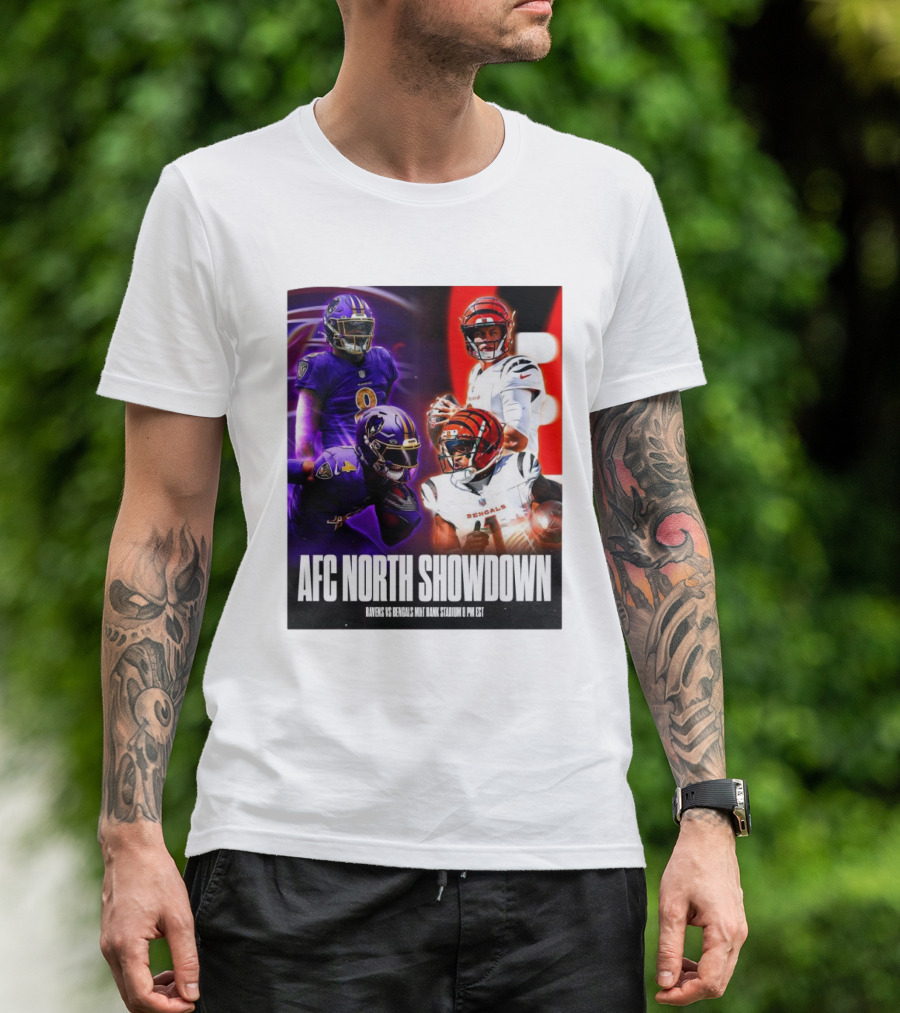 AFC North Showdown Ravens Vs Bengals M&T Bank Stadium 8 PM EST T-Shirt
