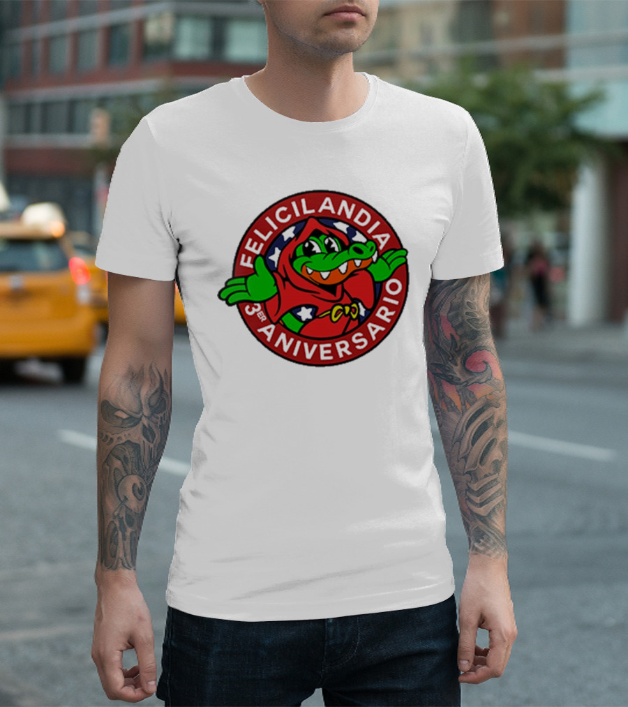 Alvaro Diaz Felicilandia 3rd Aniversario Crocodile in Red Cape T-Shirt
