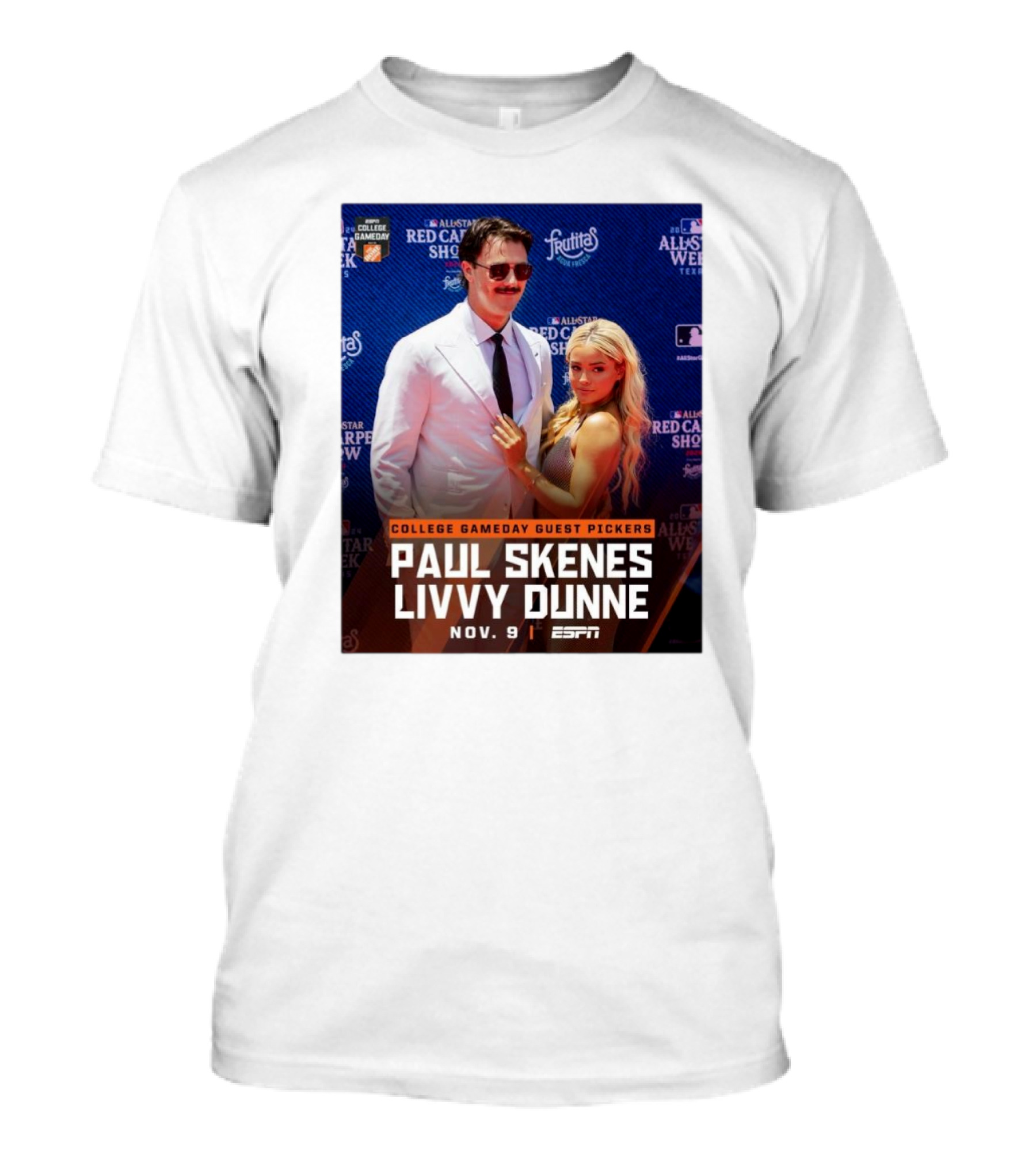 College Gameday Guest Pickers Paul Skenes Livvy Dunne Nov 9 ESPN T-Shirt