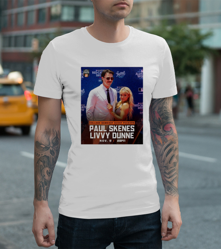 College Gameday Guest Pickers Paul Skenes Livvy Dunne Nov 9 ESPN T-Shirt