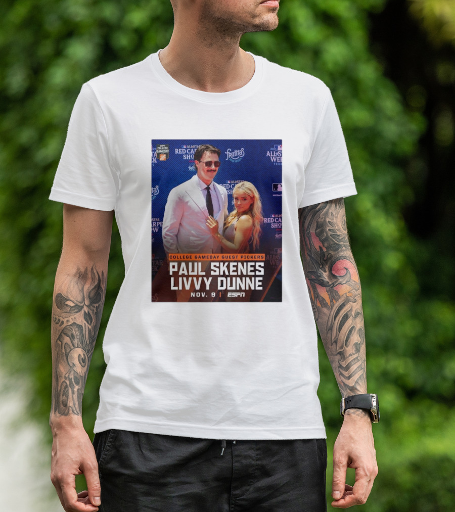 College Gameday Guest Pickers Paul Skenes Livvy Dunne Nov 9 ESPN T-Shirt