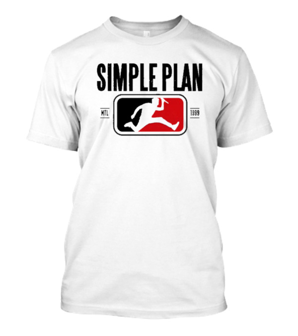 SIMPLE PLAN SP MTL 1999 Baseball Style Logo Jumping Figure T-Shirt