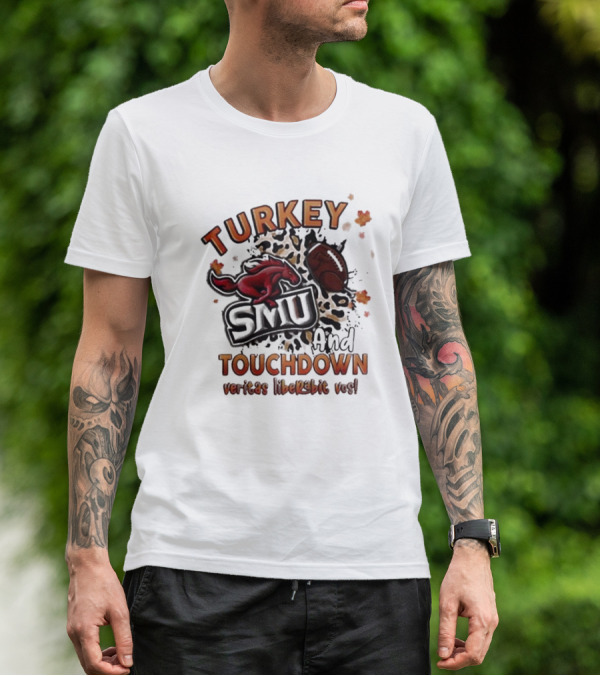 SMU Mustangs Turkey Touchdown Veritas Liberabit Vos T-Shirt
