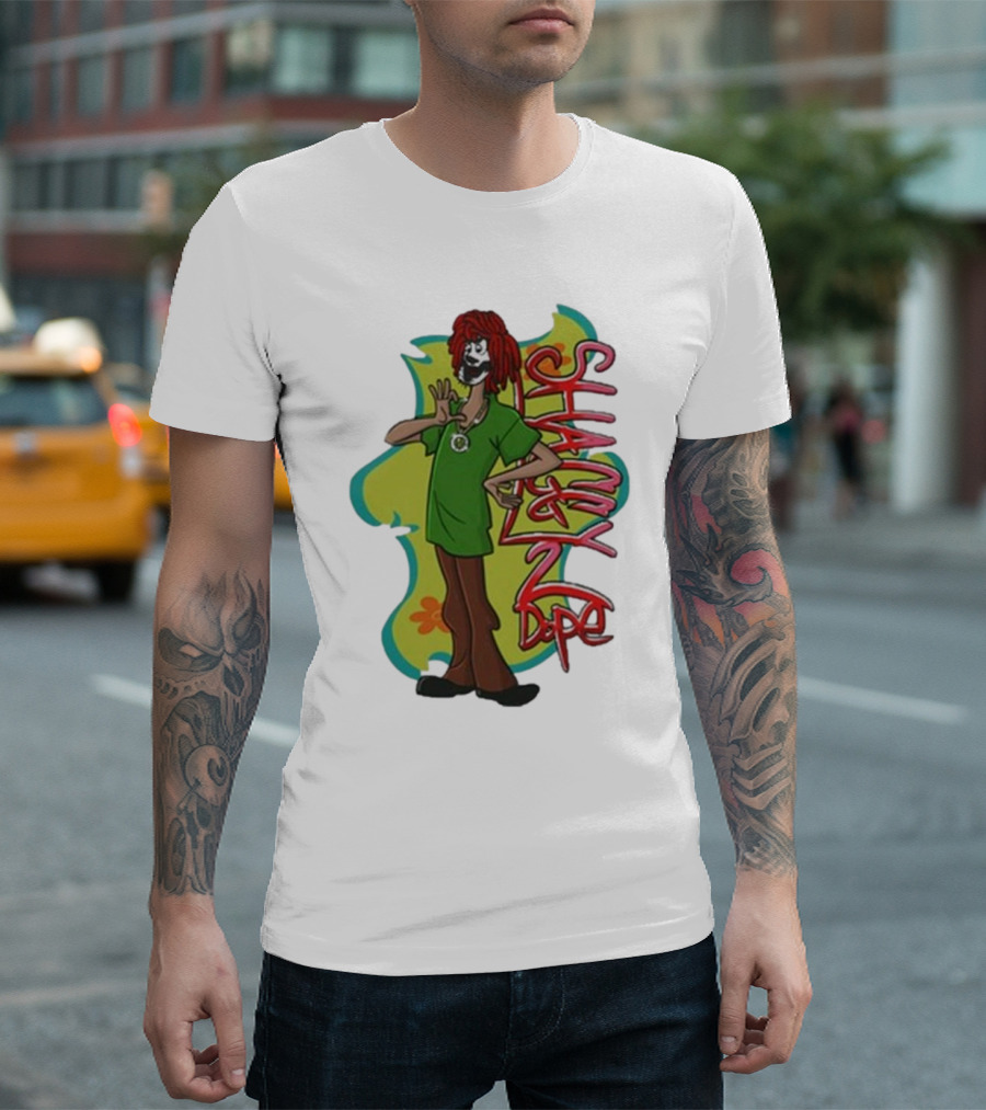 Shaggy 2 Dope Cartoon Character With Green T-Shirt