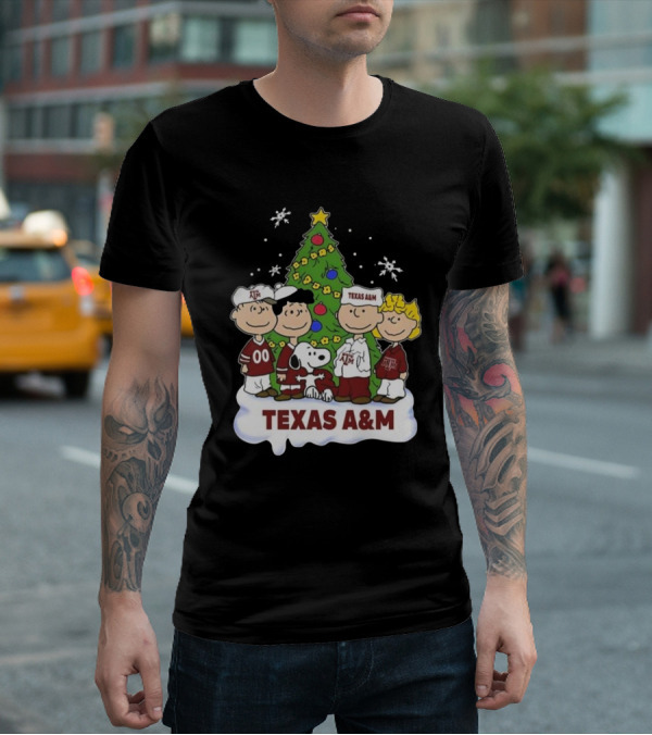 Texas A&M Peanuts Characters Christmas T-Shirt