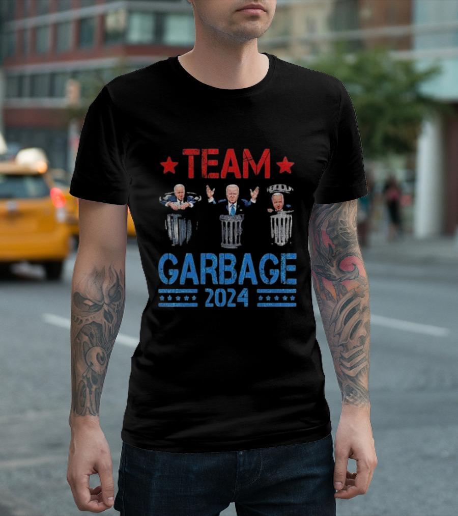 Team Garbage 2024 Stars and Trash Cans Political T-Shirt