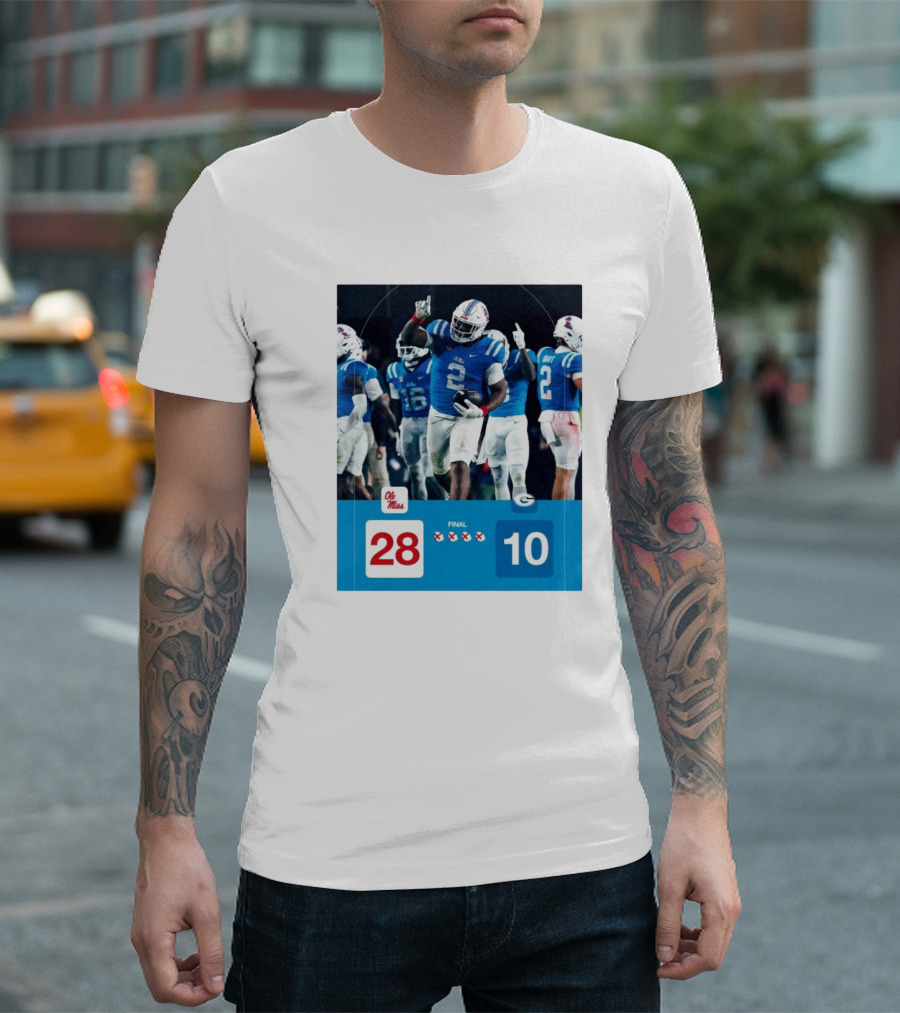 Ole Miss Rebels 28 Vs Georgia Bulldogs 10 Final Victory Over No. 2 Georgia T-Shirt