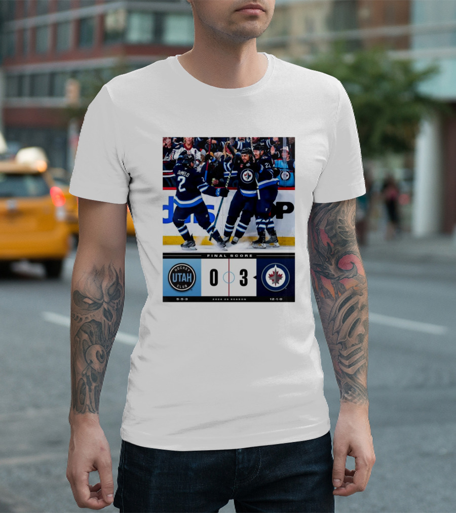 NHL Final Score Utah Hockey Club Vs Winnipeg Jets 0–3 2024-25 Season T-Shirt