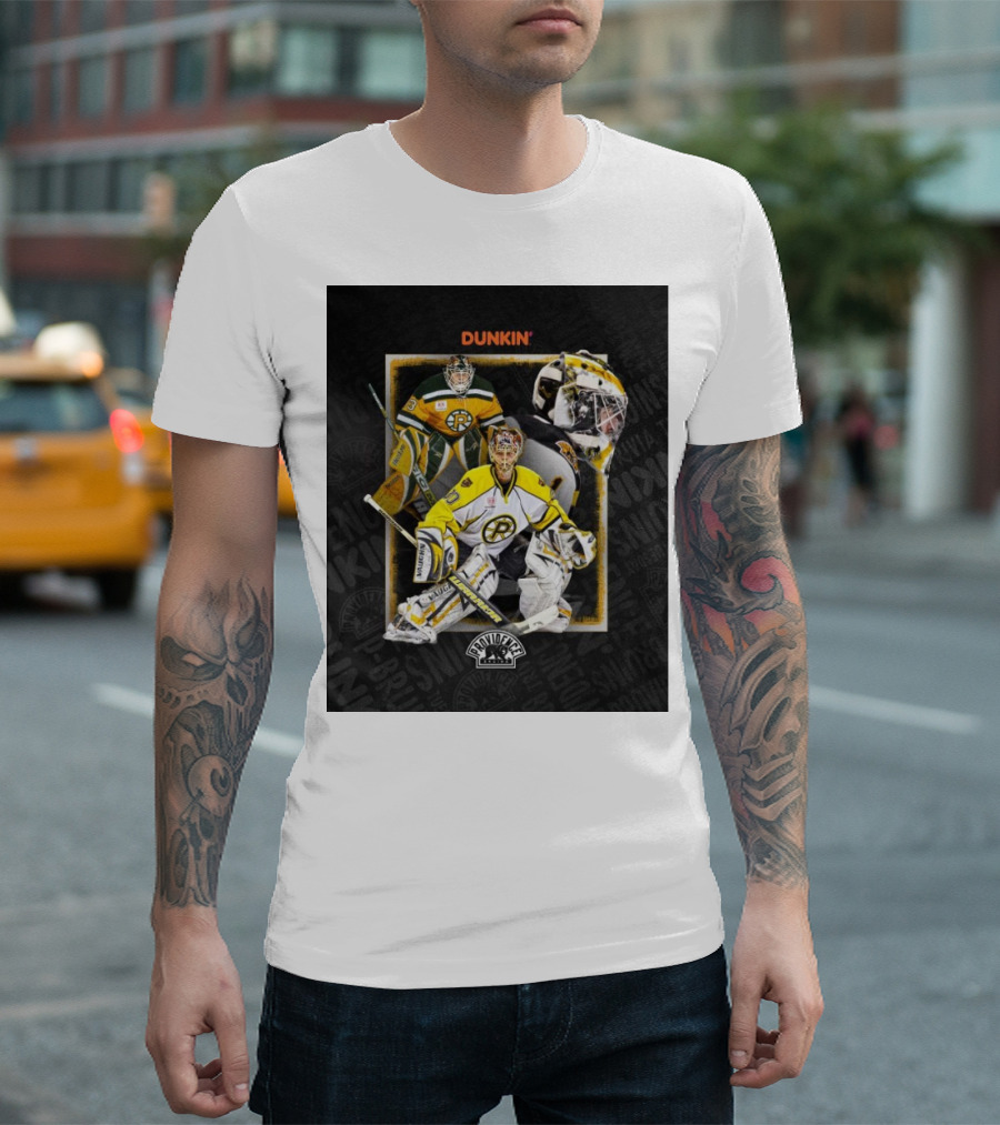NHL Providence Bruins Dunkin Jeremy Swayman Tuukka Rask Tim Thomas T-Shirt