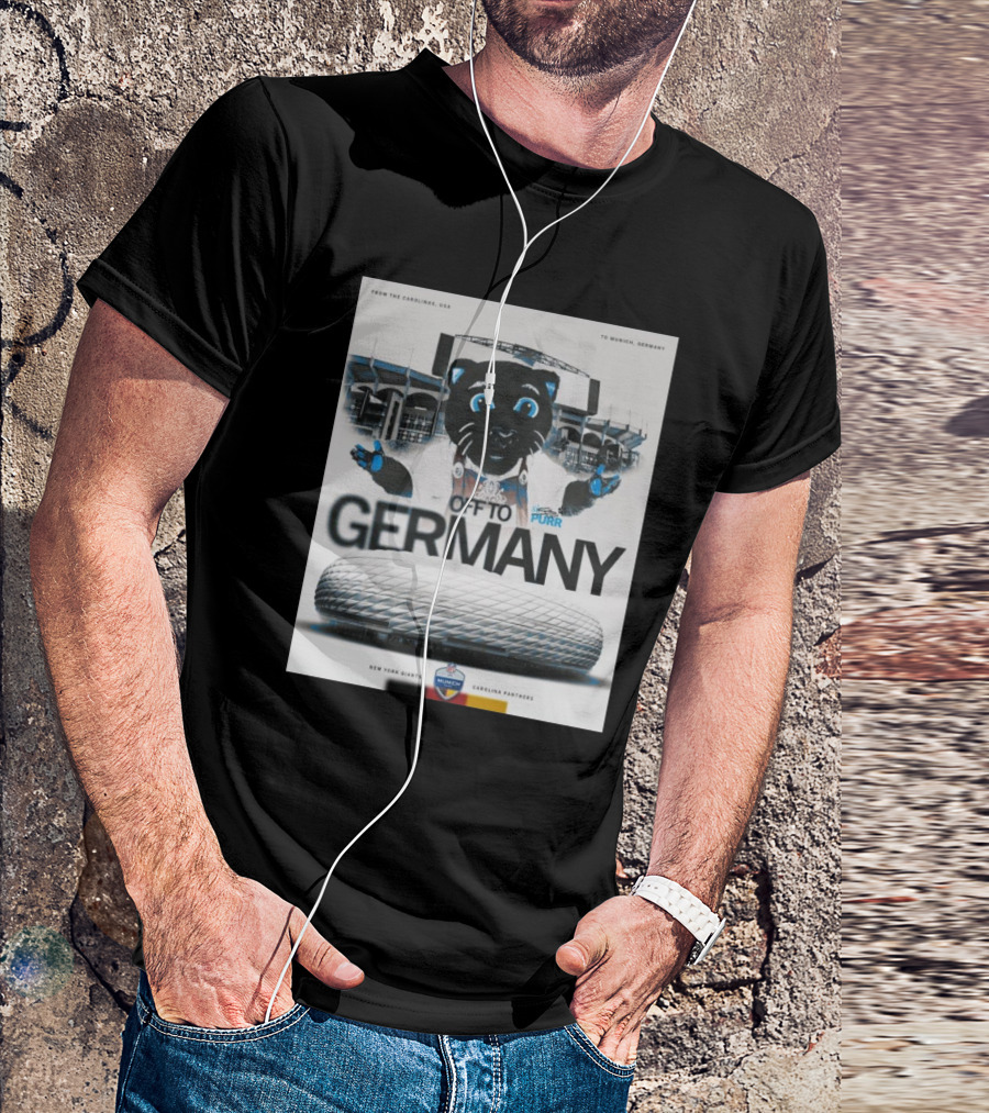 Carolina Panthers Mascot Off To Germany With New York Giants From The Carolinas To Munich Stadium T-Shirt