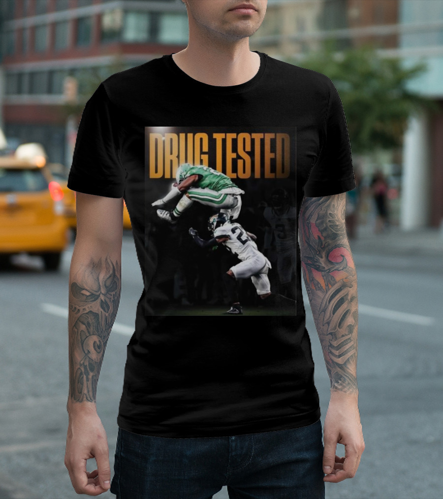 Saquon Barkley Drug Tested Football Hurdle Jump T-Shirt