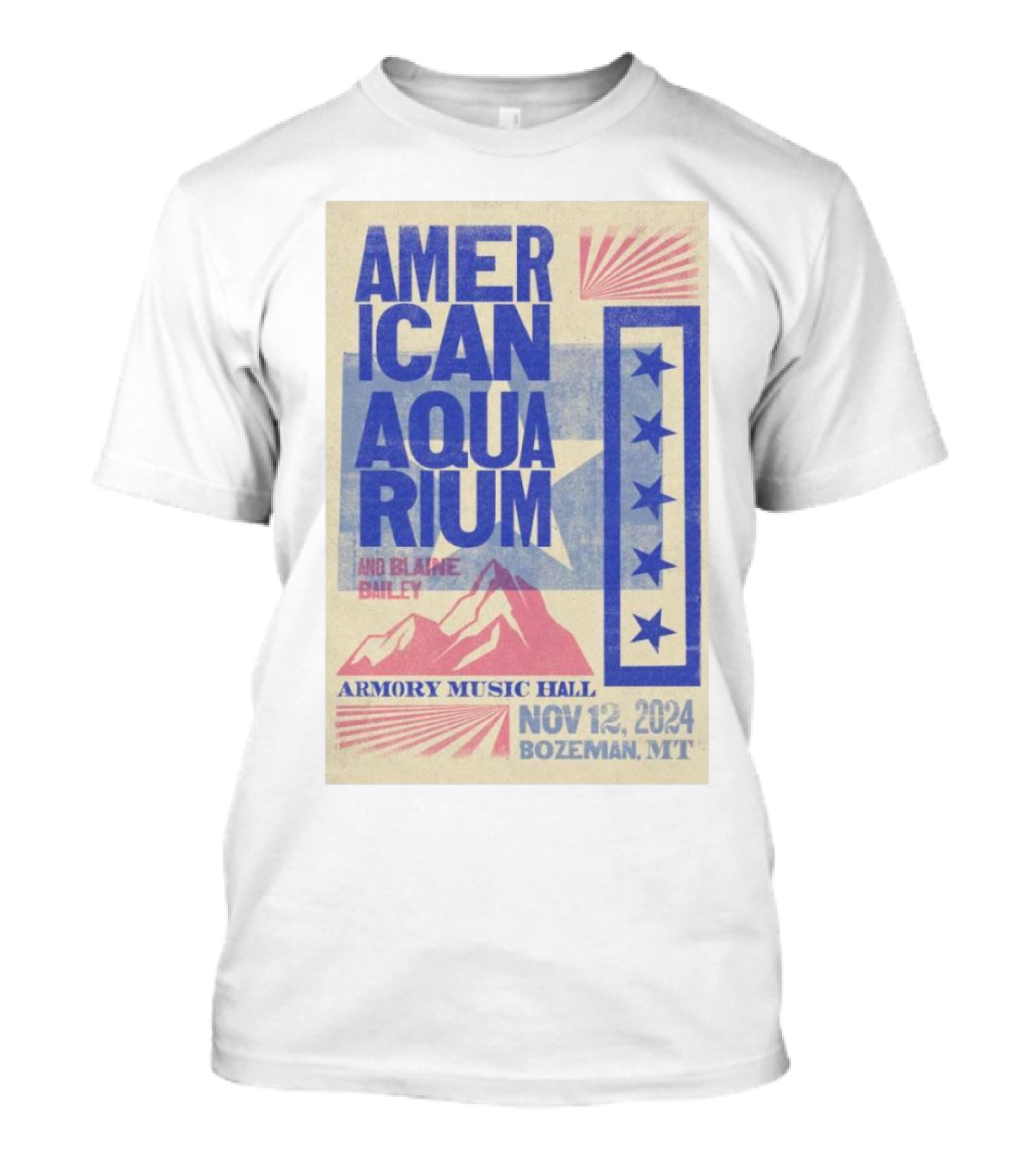 American Aquarium And Blaine Bailey Armory Music Hall Nov 12 2024 Bozeman MT T-Shirt